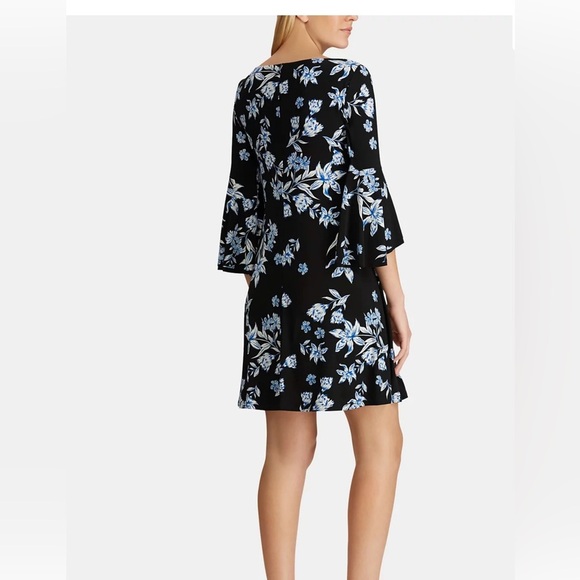 Ralph Lauren Floral- print Bell Sleeve Dress Size 8 - Picture 9 of 10